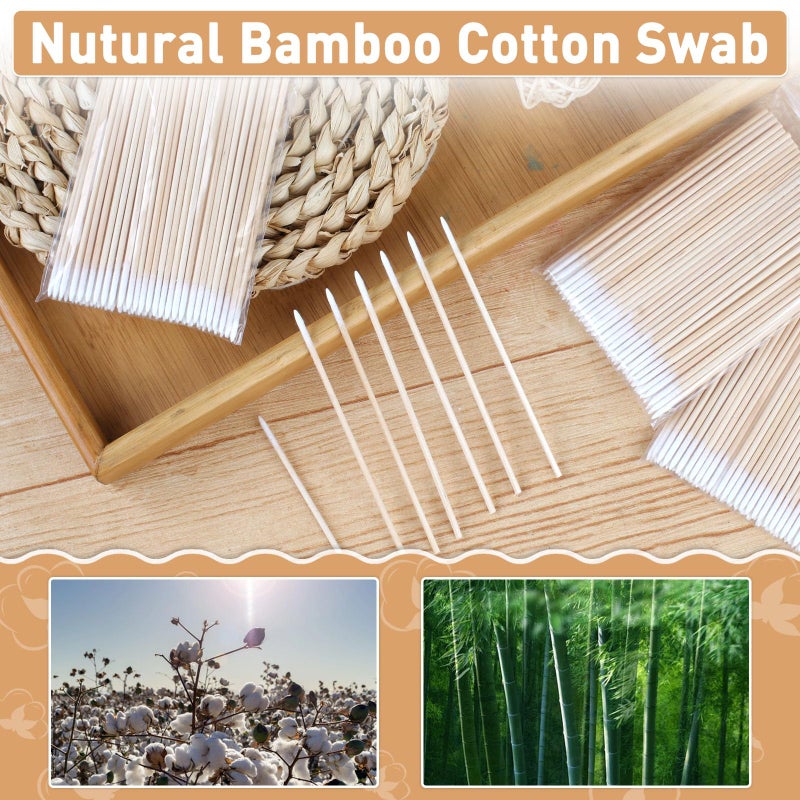 Fenshine 1000 Count Microblading Cotton Swab, Cotton Swabs Pointed Tip, Cotton Swabs Wood Sticks, Cotton Tipped Applicator, Tattoo Permanent Supplies (1000pcs) - Image 4
